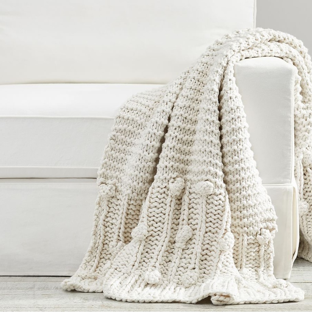 Pottery Barn Hand-knit Throw Blanket NWT